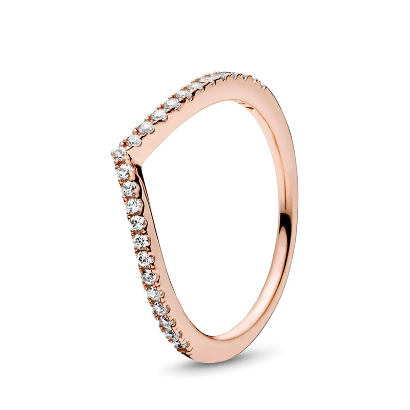 The New Popular 925 Sterling Silver Ring Shiny Bow Bowl Stacking Exquisite Ring CZ For women Valentine's Day Gift Jewelry