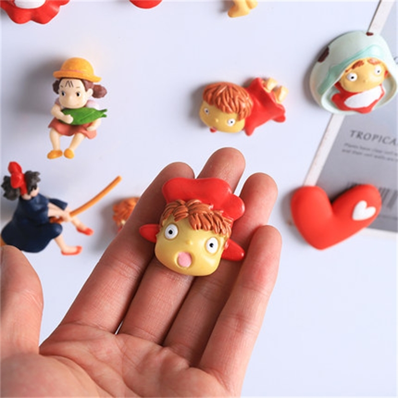 Cartoon 3d Creative Little Witch Ponyo Magnetic Stickers Cute Home Decoration Magnets