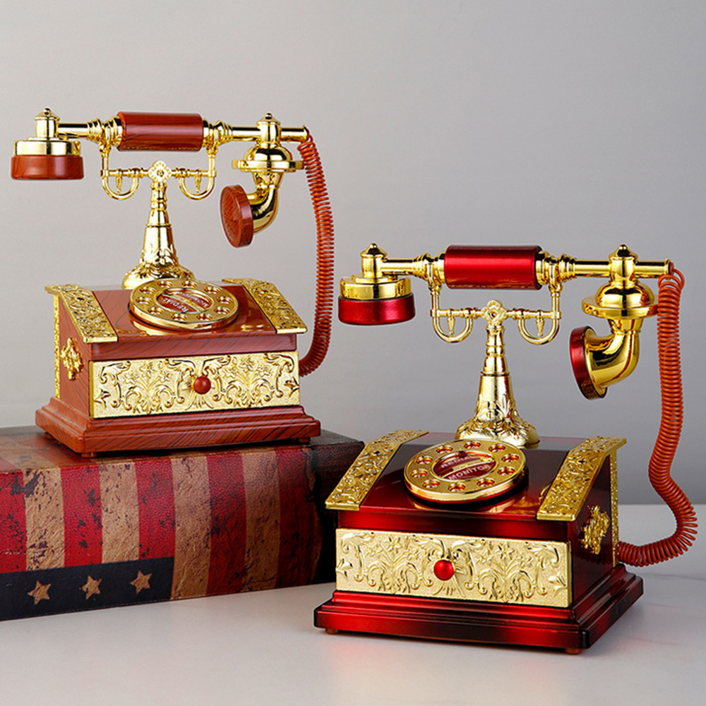 Retro dial telephone landline music box decoration home living room cafe bar decoration creative