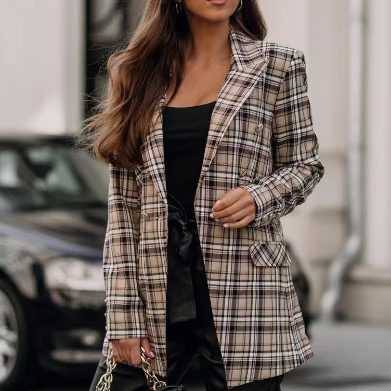 T168 Womens Suits & Blazers Tide Brand High-Quality Retro Fashion designer Grid printed Suit Jacket Slim Plus Size Women' Clothing, Multi
T168 Womens Suits & Blazers Tide Brand High-Quality Retro Fashion designer Grid printed Suit Jacket Slim Plus Size Women' Clothing, Multi