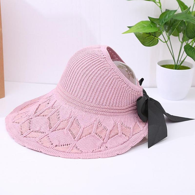 Visors Sun Protection Hollowed-out Wide Brim Ribbon Bow Women Beach Hat For TravelVisors, Khaki
Visors Sun Protection Hollowed-out Wide Brim Ribbon Bow Women Beach Hat For TravelVisors, Khaki