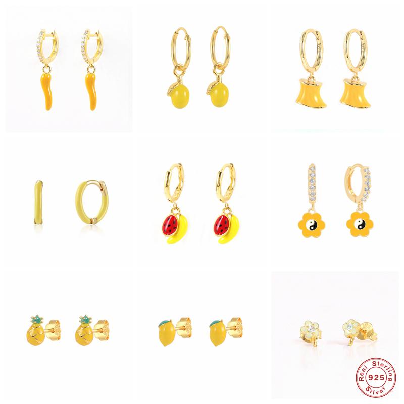 Hoop & Huggie Aide 925 Sterling Silver Fresh Yellow Enamel Earrings Drip Oil Lemon Banana Pendants Charm Circle Fruit JewelryHoop
Hoop & Huggie Aide 925 Sterling Silver Fresh Yellow Enamel Earrings Drip Oil Lemon Banana Pendants Charm Circle Fruit JewelryHoop