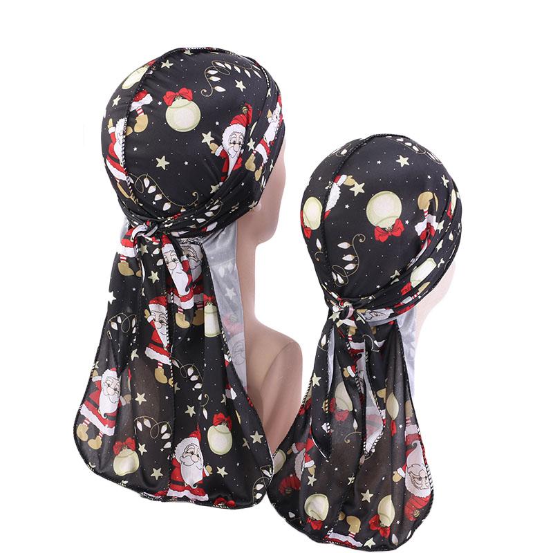 Bandanas Christmas Print Silky Durag Headwrap Daddy And Baby Turban Hair Bands Kids Headscarf Long Tail Hat Accessories
Bandanas Christmas Print Silky Durag Headwrap Daddy And Baby Turban Hair Bands Kids Headscarf Long Tail Hat Accessories