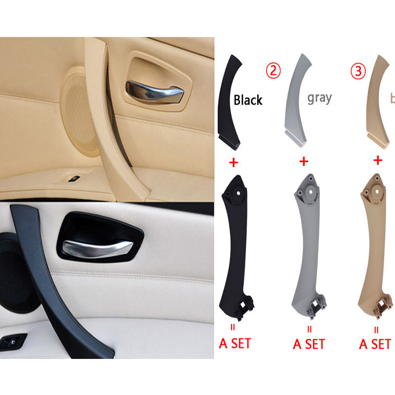Car Inner Handle Interior Door Panel Pull Trim Cover Gray Beige Black left Right For BMW 3 Series E90 E91 316 318 320 325 328