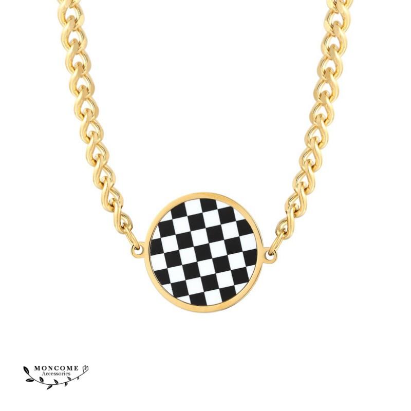 Pendant Necklaces Trend High Quality Stainless Steel Black Gold Plated White Checkerboard Necklace For Women Fashion Jewelry DropPendant
Pendant Necklaces Trend High Quality Stainless Steel Black Gold Plated White Checkerboard Necklace For Women Fashion Jewelry DropPendant