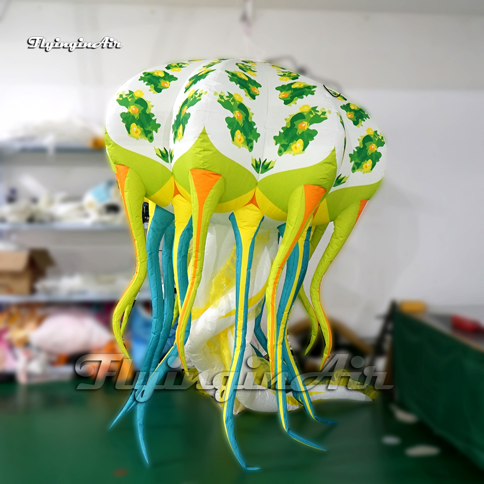 Hanging LED Inflatable Jellyfish Party Balloon Outdoor Street Light For Ceiling Decoration