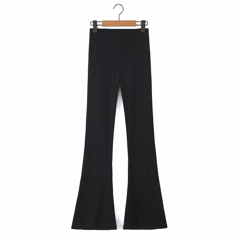 Women High Waist Bell Bottom Pants Autumn Winter Black Slim Fleece Warm Flared Trousers Korean Fashion Harajuku Clothing 220325