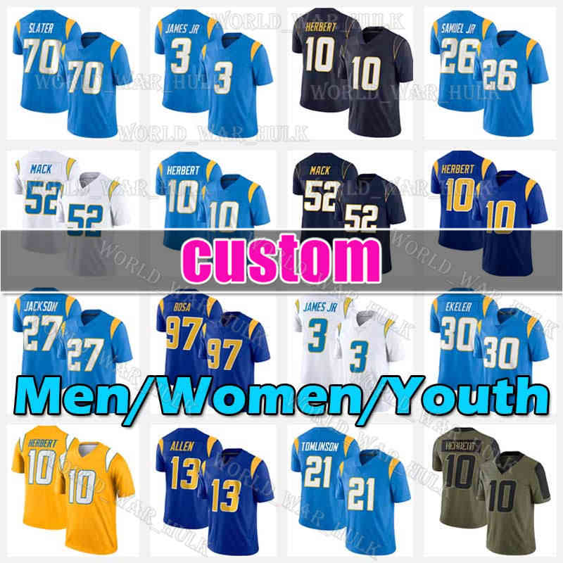 Khalil Mack Derwin James Jr Jersey Justin Herbert Joey Bosa Football Mike Williams Keenan Allen JC Jackson Austin Ekeler Chargers Asante Samuel LaDainian Tomlinson, Youth custom jersey(s d)
Khalil Mack Derwin James Jr Jersey Justin Herbert Joey Bosa Football Mike Williams Keenan Allen JC Jackson Austin Ekeler Chargers Asante Samuel LaDainian Tomlinson, Youth custom jersey(s d)