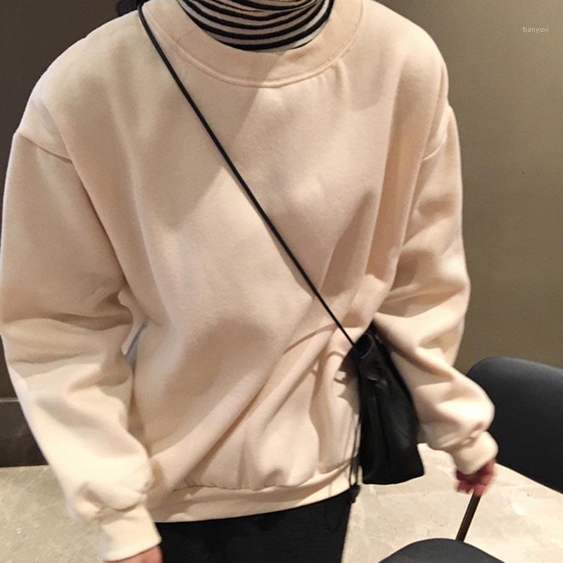 Women Base Top 2022 Fashion Autumn And Winter Loose Plus Velvet Round Neck Pullover Long Sleeve Student Solid Color Clothes Women's Hoodies
Women Base Top 2022 Fashion Autumn And Winter Loose Plus Velvet Round Neck Pullover Long Sleeve Student Solid Color Clothes Women's Hoodies