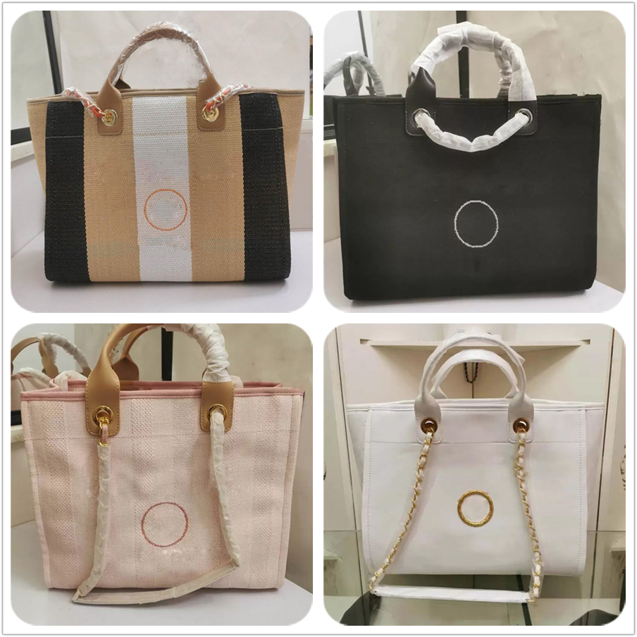 high quality Designer handbags purse Woman fashion Totes A66941 Deauville Chain Pearl large Tote GM 2Way Shoulder Bag Canvas Beige Shopping Purses, Don't pay it
