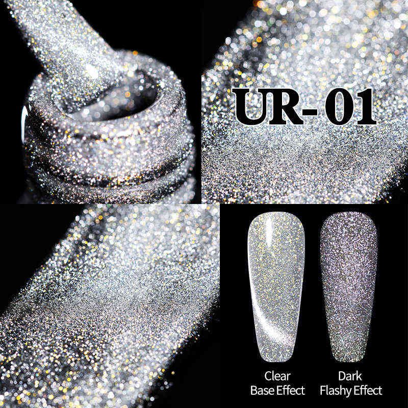 NXY Nail Gel Silver Holographic Reflective Cat Magnetic Semi Permanent Soak Off Uv Led Art Diy Design Decoration 0328
