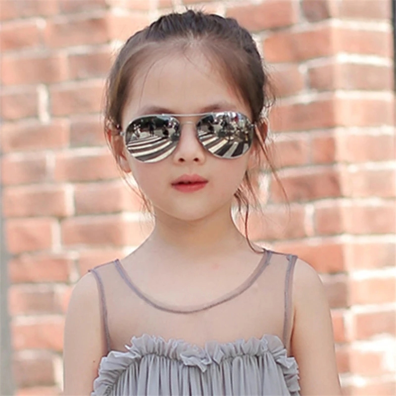 Metal Kids Pilot Sunglasses Dual Beam Children Baby Boys Girls UV400 Protection Aviation Sun Glasses Z260305