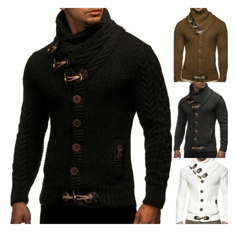 Autumn And Winter Scarf Collar Knitwear Sweater Cardigan For Men Turtleneck Button Up Plus Size Men's Sweater Coat With Pocket, Dark gray
Autumn And Winter Scarf Collar Knitwear Sweater Cardigan For Men Turtleneck Button Up Plus Size Men's Sweater Coat With Pocket, Dark gray
