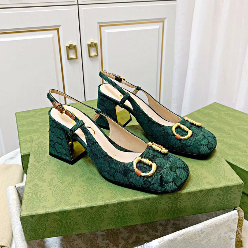 Hight Heels Sandals Summer New Women's Designer Shoes Letter Embroidery