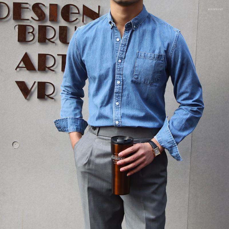 Men's Casual Shirts Spring Autumn Long-sleeved Retro Denim Shirt Men's Fashion All-match Jean Jacket Cowboy Clothes Tops L171Men's Eldd2, Dark blue
Men's Casual Shirts Spring Autumn Long-sleeved Retro Denim Shirt Men's Fashion All-match Jean Jacket Cowboy Clothes Tops L171Men's Eldd2, Dark blue