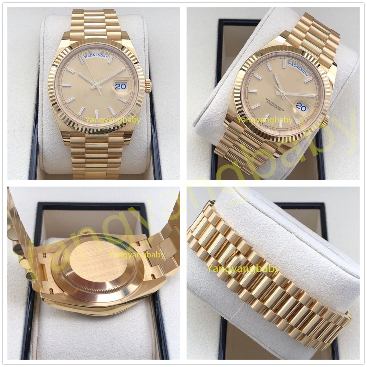 With Box Papers Top Quality Watch 40mm Day-Date President 18k Yellow Gold JAPAN Movement Automatic Mens Men's Watche BP Maker, Black
With Box Papers Top Quality Watch 40mm Day-Date President 18k Yellow Gold JAPAN Movement Automatic Mens Men's Watche BP Maker, Black