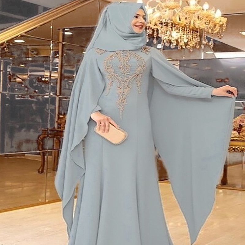 Elegant Caftan Dubai Muslim Evening Dresses Burgundy High Neck Mermaid Prom Dress 2022 Beaded Crystal Formal Party Gowns Without Hijab Women robe de m