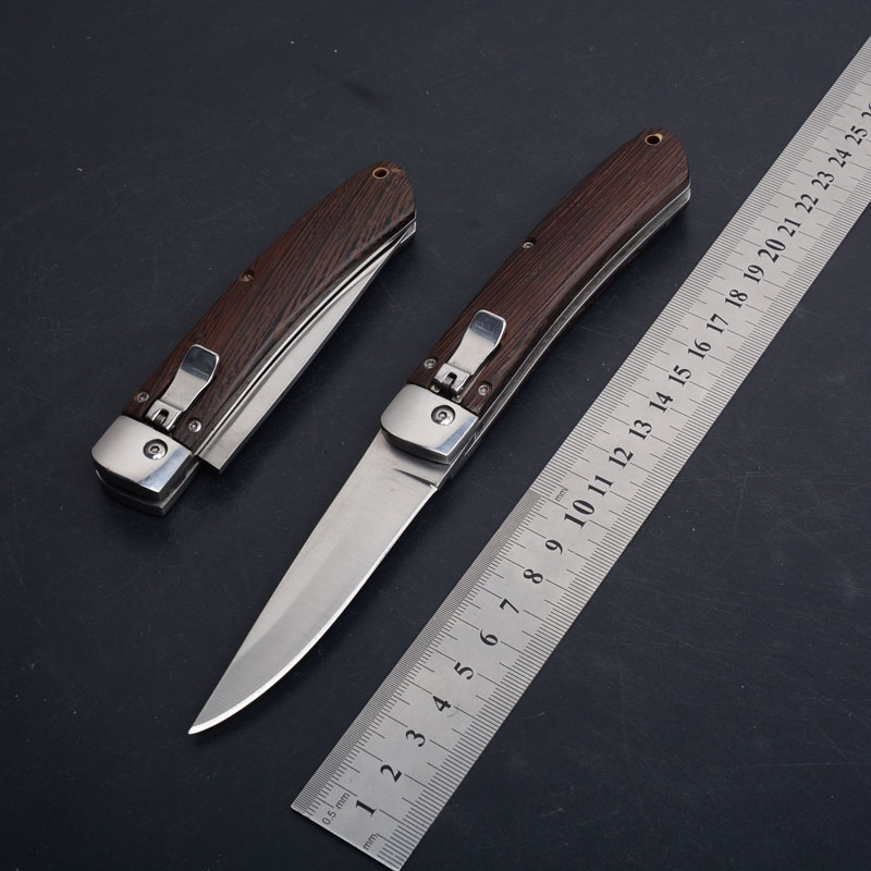 Scorpion Horizontal Automatic Tactical Knife 58HRC 440c Blade Wood Handle Outdoor Camping Hunting Self-defense Pocket Knives EDC Tools Single action
Scorpion Horizontal Automatic Tactical Knife 58HRC 440c Blade Wood Handle Outdoor Camping Hunting Self-defense Pocket Knives EDC Tools Single action