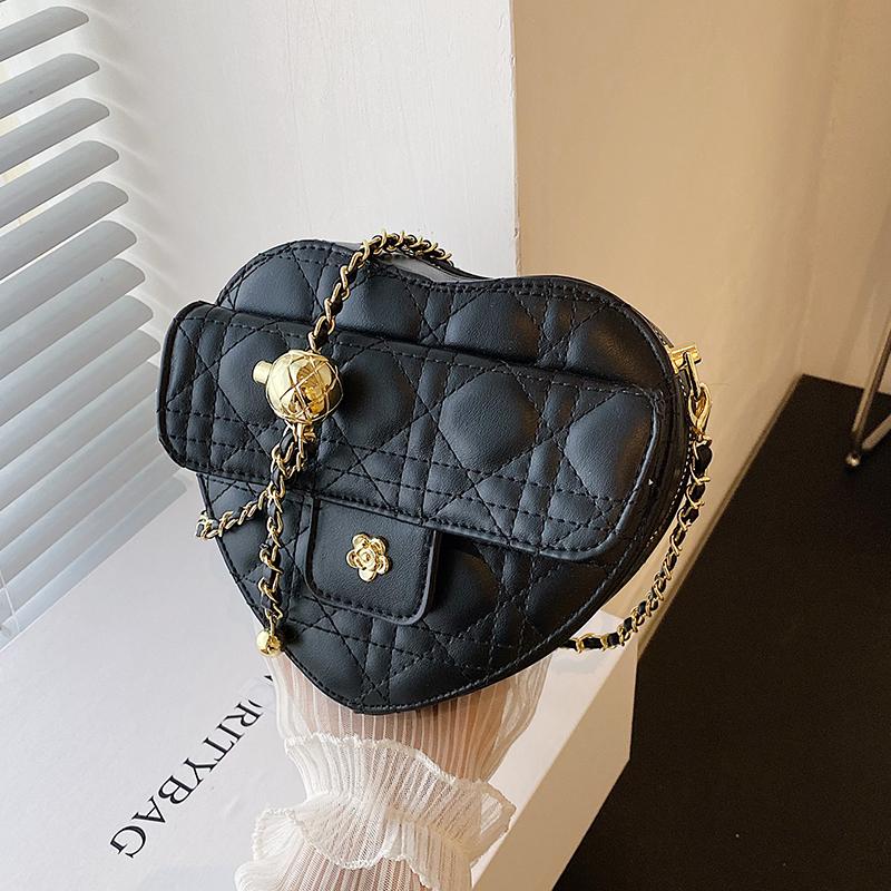 Cute Small Luxury Designer Woman Bags Heart Shaped Trend Crossbody Chain Shoulder Pack Quality Leather Handbag Purses, Black
Cute Small Luxury Designer Woman Bags Heart Shaped Trend Crossbody Chain Shoulder Pack Quality Leather Handbag Purses, Black