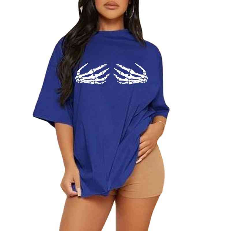 Spring and autumn black short sleeve Pullover temperament commuter printing soft loose round neck thin side split T-shirt, Wine
Spring and autumn black short sleeve Pullover temperament commuter printing soft loose round neck thin side split T-shirt, Wine