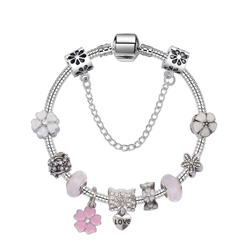 925 Sterling Silver Charm Bead fit European Pandora Bracelets Love Bowknot Pendant for Women DIY Pink Five Petals Flower Charm Beads Snake Chain Fashion Jewelry
925 Sterling Silver Charm Bead fit European Pandora Bracelets Love Bowknot Pendant for Women DIY Pink Five Petals Flower Charm Beads Snake Chain Fashion Jewelry