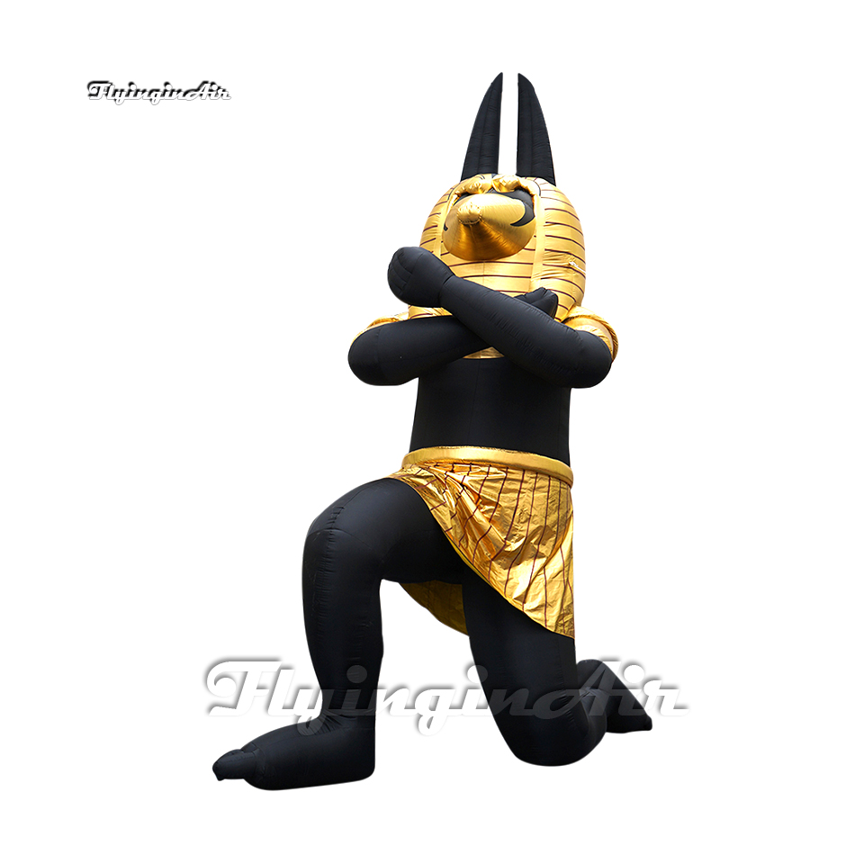 Outdoor Inflatable Anubis Ancient Egypt Mythology Character Model Air Blow Up Monster Tomb Protector For Halloween Decoration