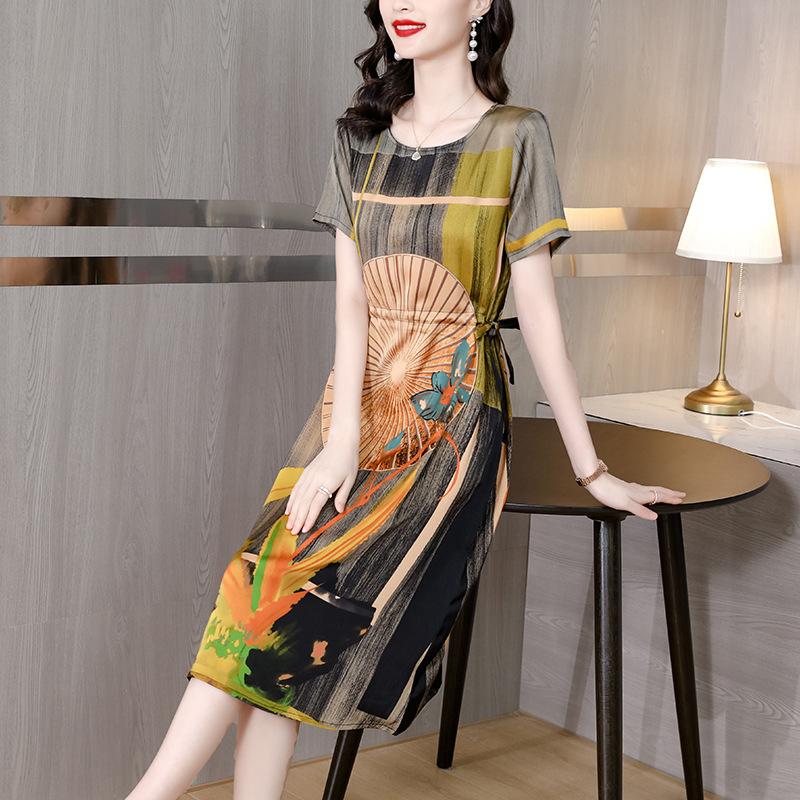 Casual Dresses High Quality Print Mulberry Silk Dress Women Fashion Elegant Party Summer Loose Waist RobeCasual, Mixed color
Casual Dresses High Quality Print Mulberry Silk Dress Women Fashion Elegant Party Summer Loose Waist RobeCasual, Mixed color