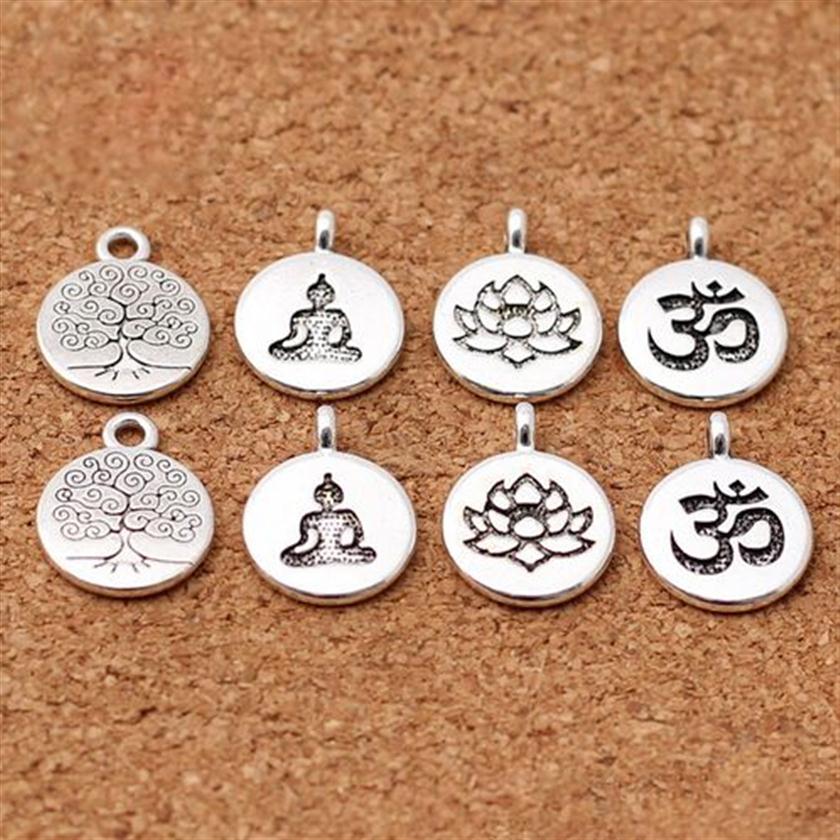 100pcs/lot Tibetan Silver Round Lotus/Life Tree/Buddha Charms 15mm Handmade Metal Pendants DIY Jewelry Making Accessories236v
100pcs/lot Tibetan Silver Round Lotus/Life Tree/Buddha Charms 15mm Handmade Metal Pendants DIY Jewelry Making Accessories236v
