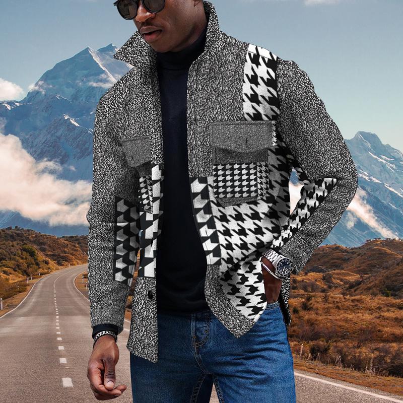 Men's Jackets 3d Houndstooth Stitching Printed Jacket Men's Spring And Autumn Loose Lapel Casual Long-sleeved Youth Trendy Fashion Windb, Ttb46-79-1
Men's Jackets 3d Houndstooth Stitching Printed Jacket Men's Spring And Autumn Loose Lapel Casual Long-sleeved Youth Trendy Fashion Windb, Ttb46-79-1