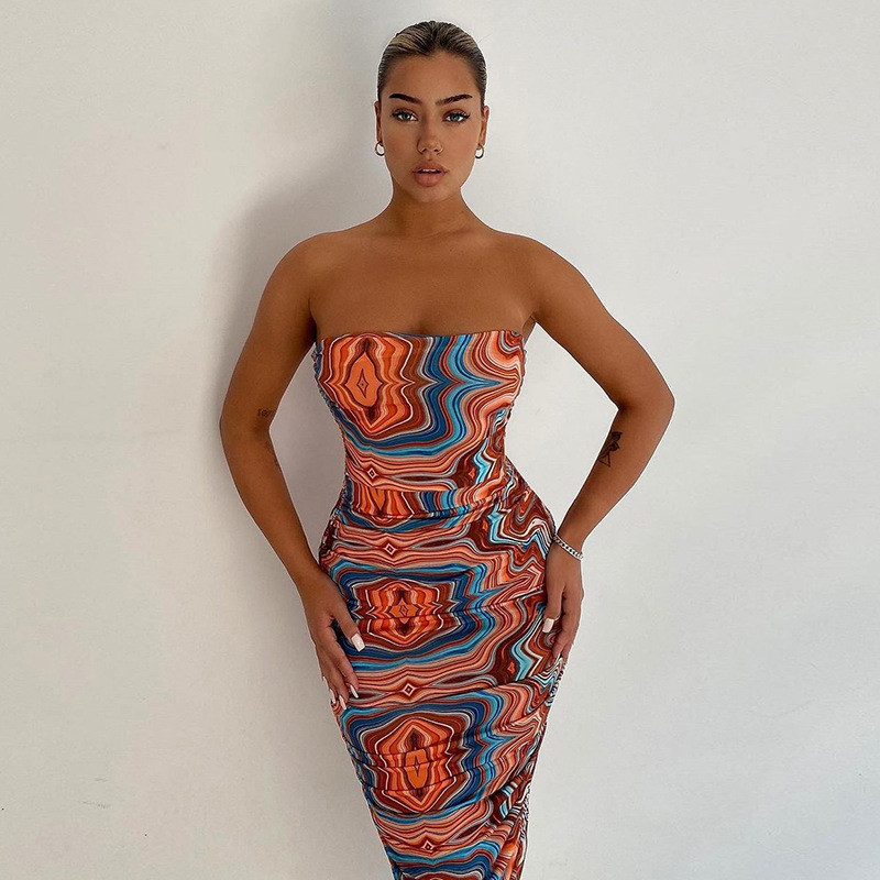 Hawthaw Women Fashion Summer Strapless Sleeveless Printed Bodycon Package Hip Tube Dress 2021 Female Clothing Streetwearkl, Multi
Hawthaw Women Fashion Summer Strapless Sleeveless Printed Bodycon Package Hip Tube Dress 2021 Female Clothing Streetwearkl, Multi