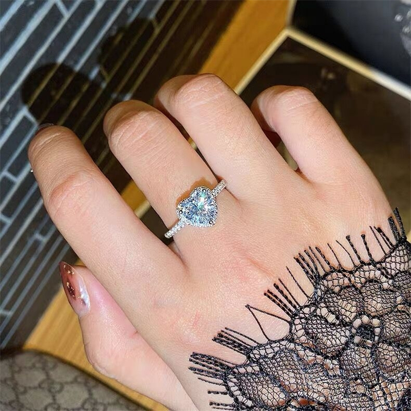 Gorgeous Cubic Zirconia Women Finger Rings Evening Party Noble Lady's Accessories Fancy Birthday Gift Female Fashion S925 Sterling Silver Ring