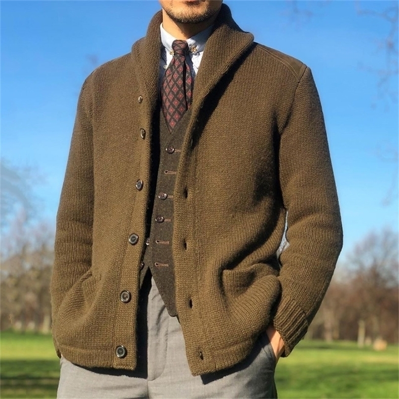 Men Sweater Casual Long Sleeve Button Pocket Single-Breasted Loose Cardigan Winter Jumper Oversize Knitted Coat Top Young 201202, Khaki
Men Sweater Casual Long Sleeve Button Pocket Single-Breasted Loose Cardigan Winter Jumper Oversize Knitted Coat Top Young 201202, Khaki