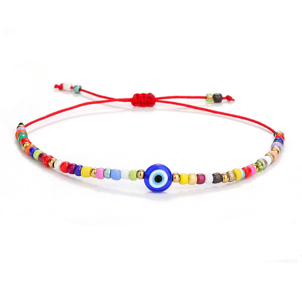 Turkish Eye Bracelet White Blue Evil Eyes Lucky Couple Tree Of Life Strands Bracelets for Women Colorful Bead Rope Chain Charm Jewelry