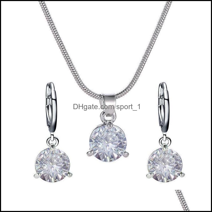 Earrings Necklace Wedding Jewelry Sets For Zircon Party Round Cubic Beautif Set Of Ornaments Drop Delivery 2021 Sport1 Dha3Y, See pic
Earrings Necklace Wedding Jewelry Sets For Zircon Party Round Cubic Beautif Set Of Ornaments Drop Delivery 2021 Sport1 Dha3Y, See pic