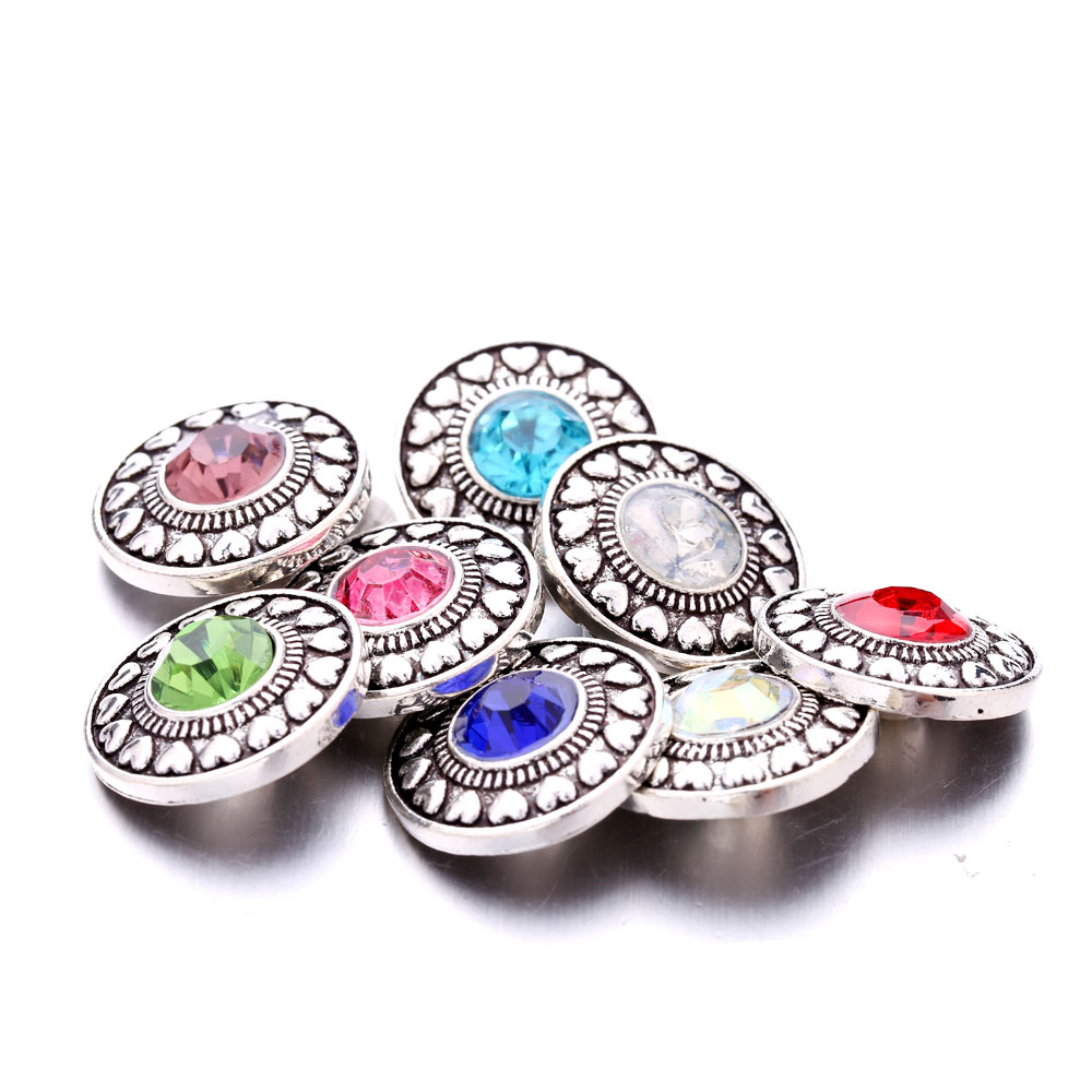 Metal Heart Shape Snap Button Clasps Jewelry findings 18mm Metal Snaps Buttons DIY earrings Necklace Bracelet jewelery ACC