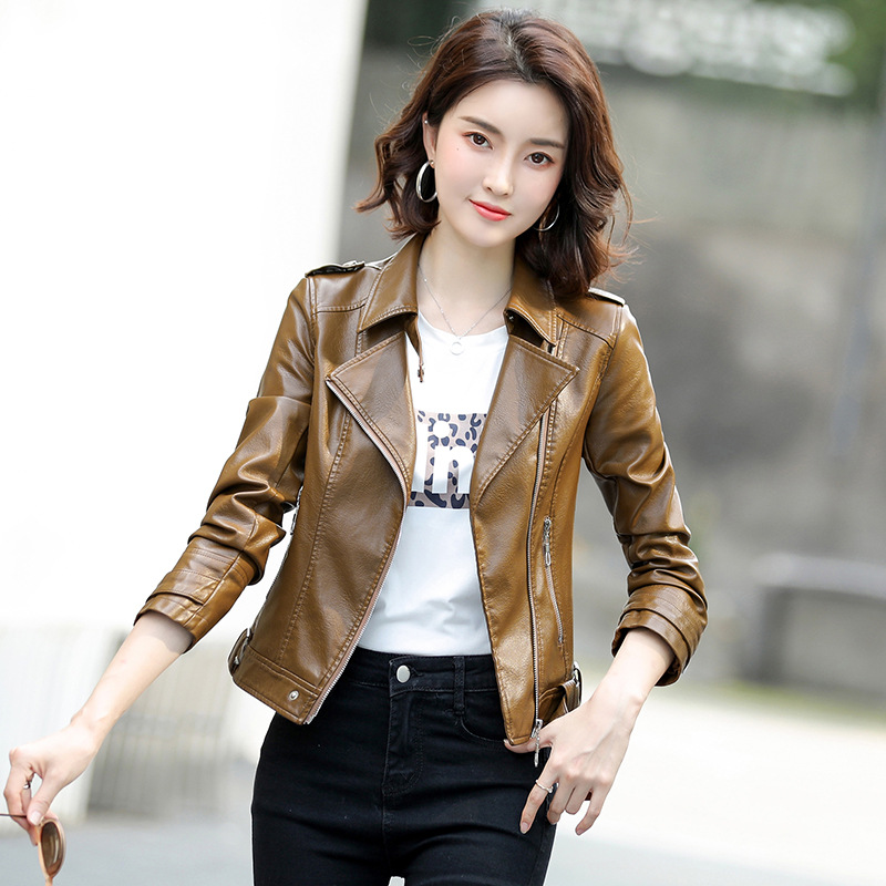 Women Bike Coat Leather Outwear Zipper Asian Outfit Spring Autumn Women Fashion Short Thin Female locomotive Jacket Slim, Black
Women Bike Coat Leather Outwear Zipper Asian Outfit Spring Autumn Women Fashion Short Thin Female locomotive Jacket Slim, Black