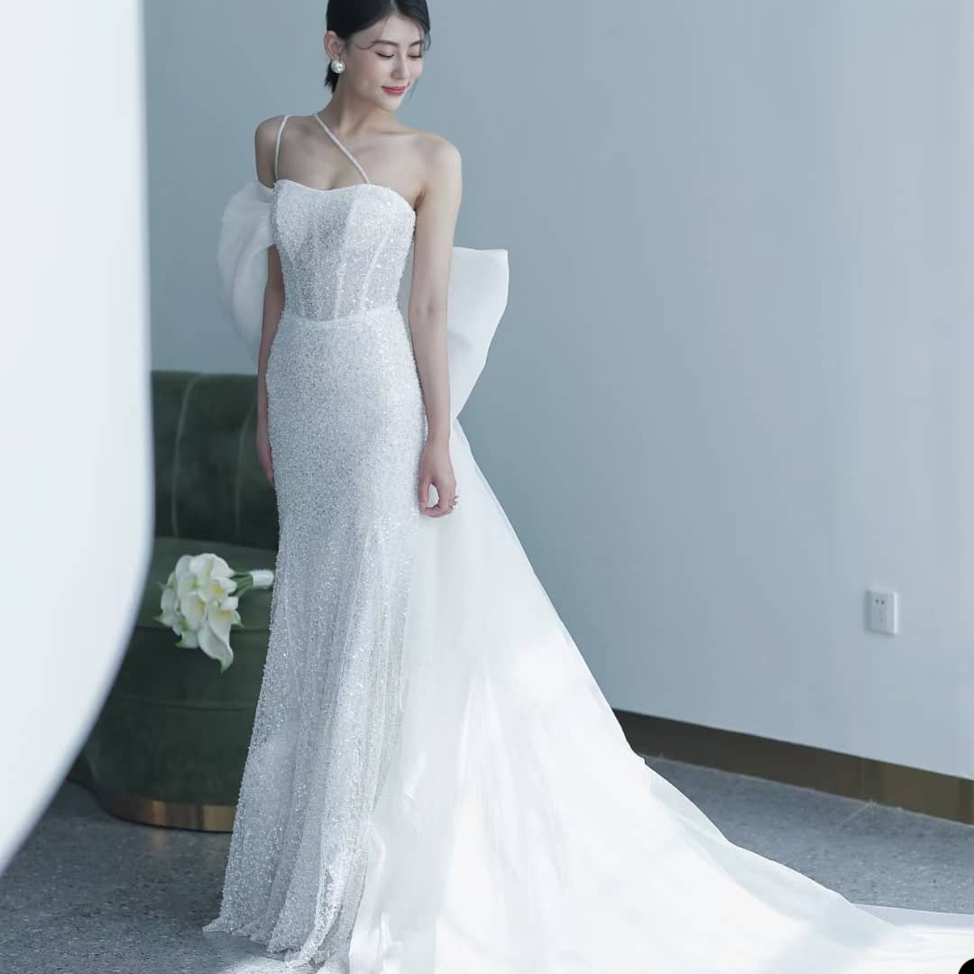 Tube Top Sheath Wedding Dresses Off Shoulder Gowns Appliques Sequins Floor Length Sleeveless Strapless petites Plus Size Custom Made