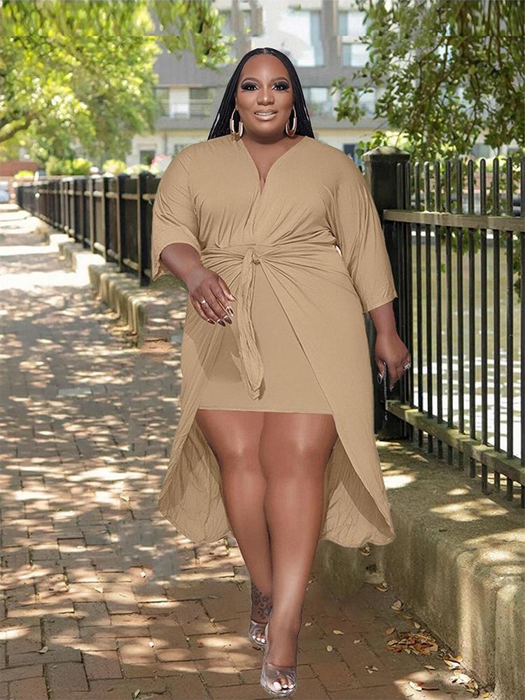 Plus Size Dresses Elegant For Women Fashion Deep V Long Dress Casual Lady Short With Cloak Wholesale Bulk DropPlus, Black
Plus Size Dresses Elegant For Women Fashion Deep V Long Dress Casual Lady Short With Cloak Wholesale Bulk DropPlus, Black