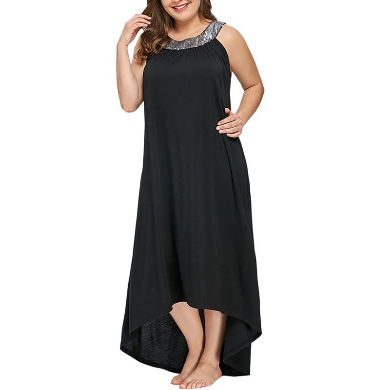 Plus Size Dresses Women Halter Sequins Dress Round Neck Sexy Sleeveless Maxi Long Solid Color High Low Asymmetrical Party GownPlus, Black
Plus Size Dresses Women Halter Sequins Dress Round Neck Sexy Sleeveless Maxi Long Solid Color High Low Asymmetrical Party GownPlus, Black