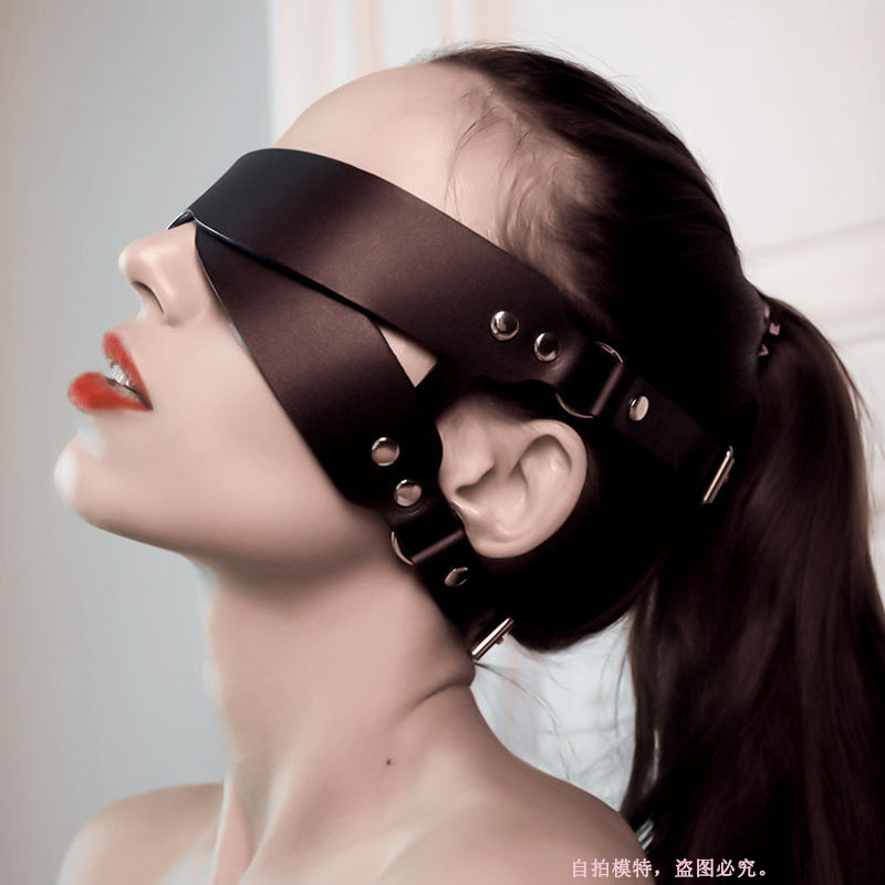 Sexy Eye Mask Blindfold for Women PU Leather Pink Red Black Halloween Masquerade Blinder Ribbon Cosplay Anime Accessories New CX220516