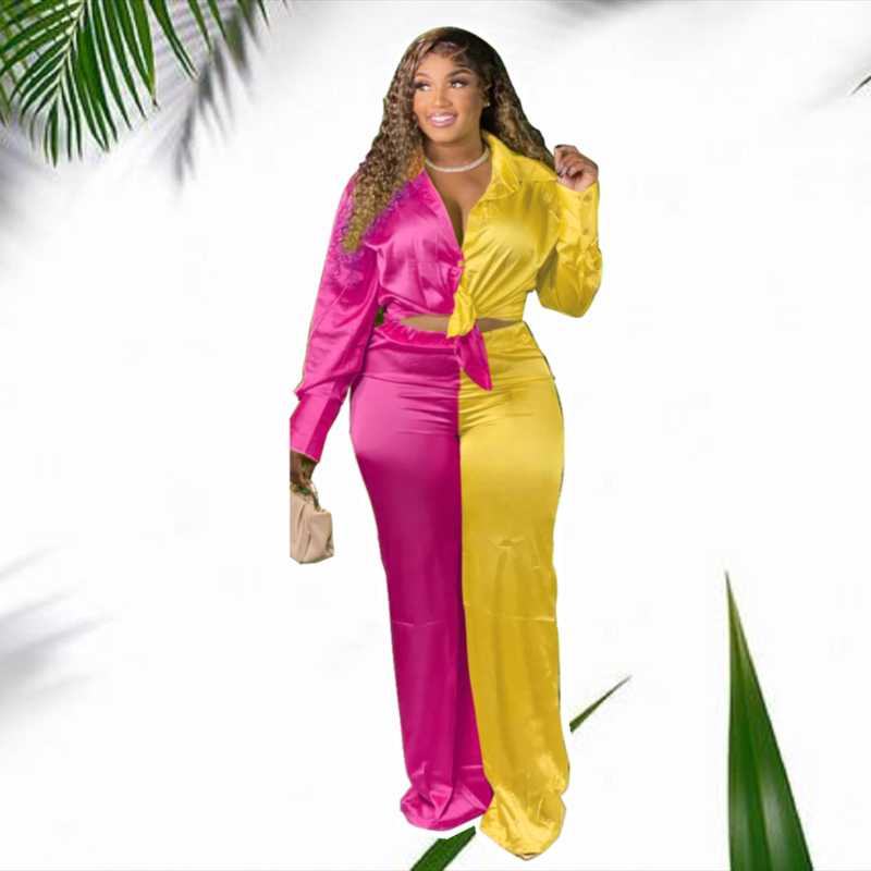 Women's Plus Size Tracksuits Women Satin Sets Autumn Patchwork Blouses And Loose Pants Fashion Two Piece Jogger Set 2022 Lady Outfit Wholesa
Women's Plus Size Tracksuits Women Satin Sets Autumn Patchwork Blouses And Loose Pants Fashion Two Piece Jogger Set 2022 Lady Outfit Wholesa