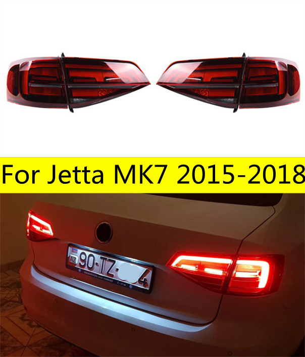 4 PCS Car Tail Lights Parts For Jetta MK7 20 15-20 18 Taillights Rear Lamp LED Signal Brake Reversing Parking FACELIFT Upgrade
