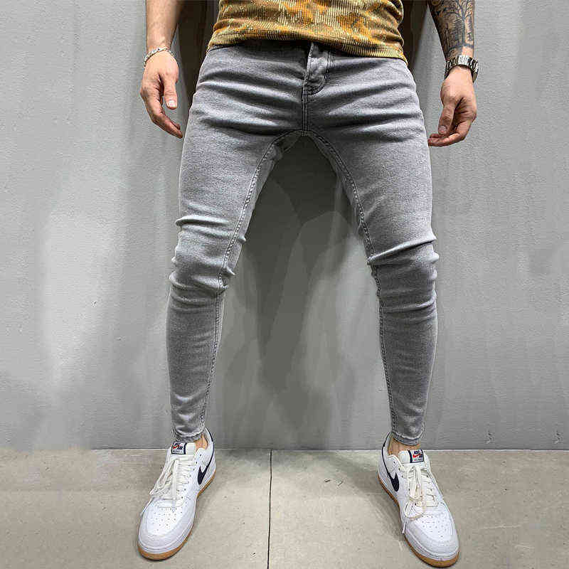 New Jeans Men Business Casual Black Slim Pencil Pants Men Fashion Skinny Biker Pants Street Hip Hop Party Denim Clothes men J220629