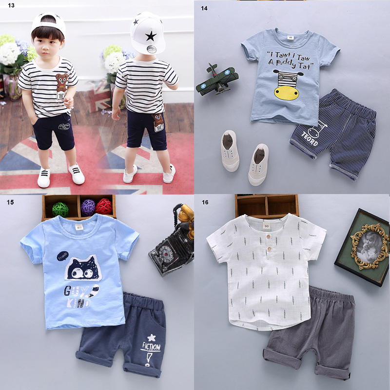 Boys Clothing Children Sets Summer Clothes Cartoon Kids Boy Set Cotton T-Shit+Pants 2PCS Outfits 220326