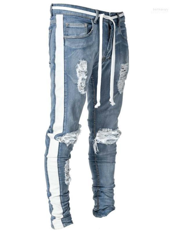 Men' Jeans Skinny Ripped Men Pants Pencil Biker Side Striped Destroyed Hole Hip Hop Slim Fit Man Stretchy Jean Print Bert22, Black 
Men' Jeans Skinny Ripped Men Pants Pencil Biker Side Striped Destroyed Hole Hip Hop Slim Fit Man Stretchy Jean Print Bert22, Black