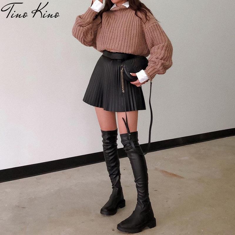 Sexy Pleated A-line Mini Women's Skirt Fashion High Waist With Zipper Skirts Female Summer Lady Streetwear Party Bottoms 220322