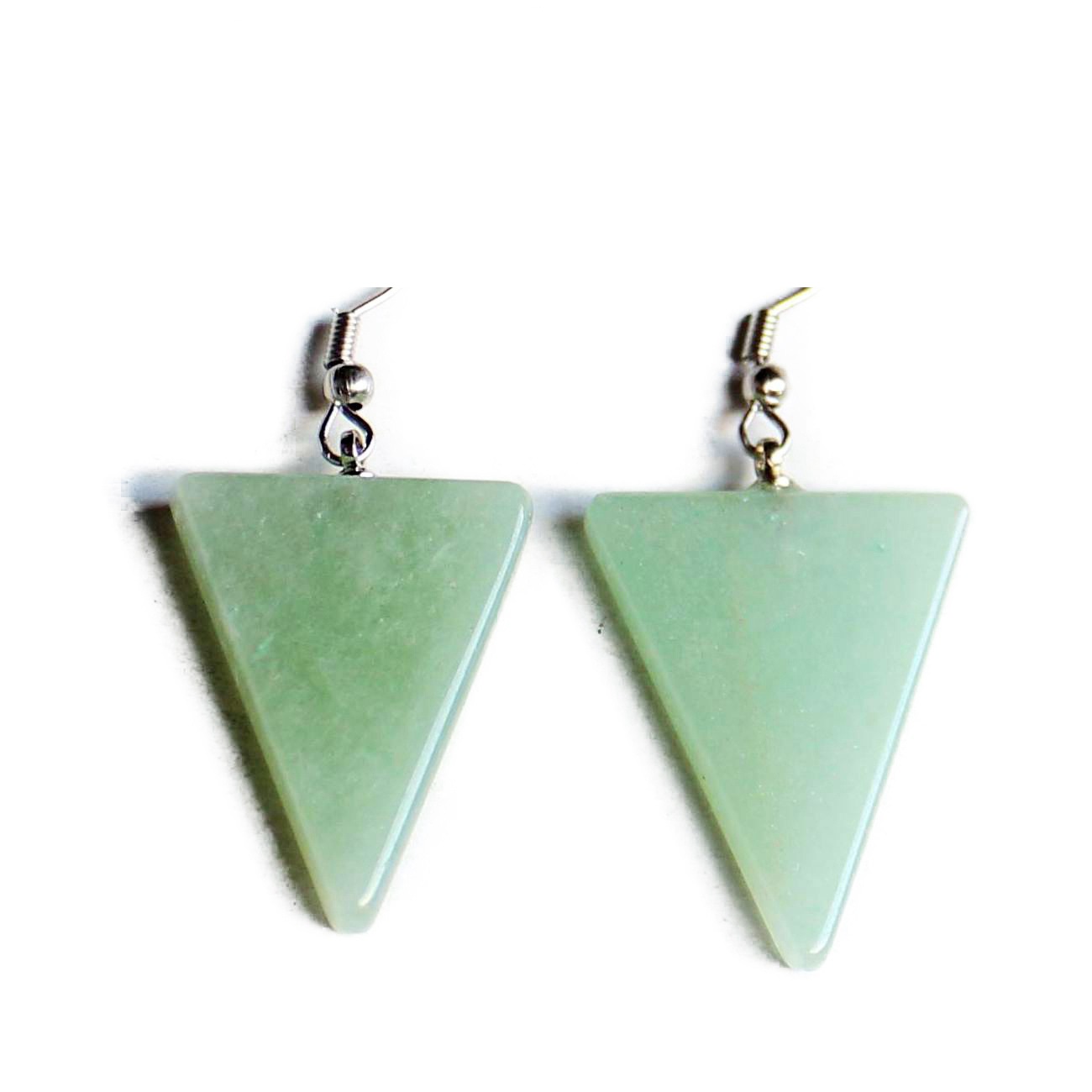 Natural Gem Stone Pendant Dangle Earring For Women Triangle Opal Tiger eye Rose quartz Amethyst Turquoises Crystal Round Statement Drop Earring