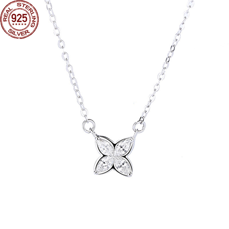 Pendant Necklaces S925 Sterling Silver Jewelry Women's Korean Version Versatile Clover Necklace Co
Pendant Necklaces S925 Sterling Silver Jewelry Women's Korean Version Versatile Clover Necklace Co