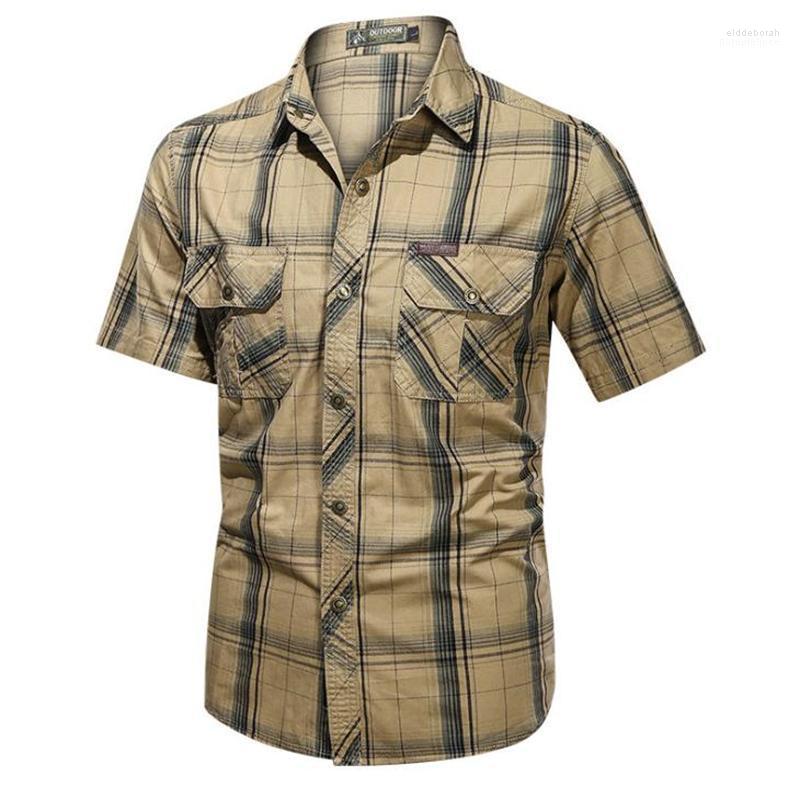 Men's Casual Shirts Mens Plaid Shirt Cotton Short Sleeve Tactical Army Military Blouse Top Male Single Breasted Lapel Eldd22, Army green
Men's Casual Shirts Mens Plaid Shirt Cotton Short Sleeve Tactical Army Military Blouse Top Male Single Breasted Lapel Eldd22, Army green