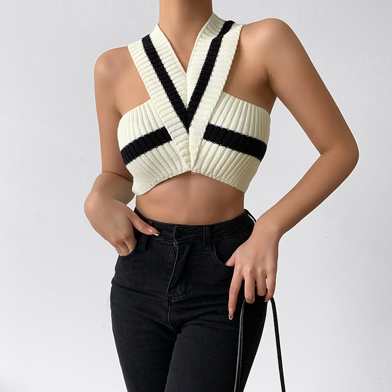 22fw Summer Sleeveless Camis Top Hanging Neck Exposed Navel European USA High Quality Women Clothing Commuter, Apricot
22fw Summer Sleeveless Camis Top Hanging Neck Exposed Navel European USA High Quality Women Clothing Commuter, Apricot
